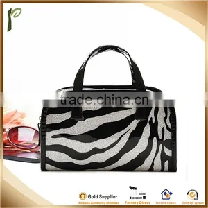 Popwide Hot Sale Sexy Leopard PVC Easy Carry Foldable Travel Handbag thumbnail-3