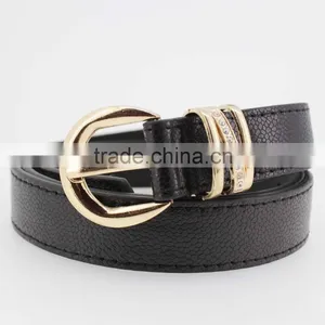 Women's Plain High Quality PU Faux Leather Belt With Rhinestone Ring in YiWu/Thin Waist Belt for Lady thumbnail-3