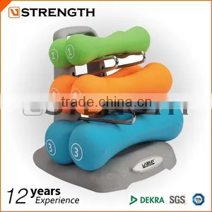 VINYL/NEOPRENE DUMBBELL SET WITH TREE thumbnail-1