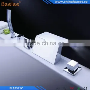 Beelee BL18521C Deck Mounted Tub Faucet With Stainless Steel Spout + Hand Shower thumbnail-4