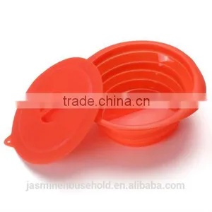 Food Grade BPA-Free, Non-toxic Baby & Toddler Foldable Silicone Bowl With Lids thumbnail-3
