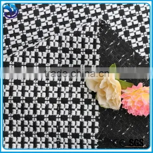 Professional Design Check White and Black Polyester Spandex Jacquard Fabric thumbnail-2