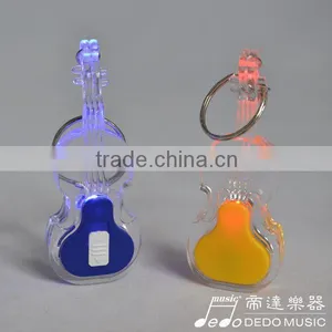 Mini Volin Guitar Ukelele Shape Led Flashlight Keychain / 3d Metal Keychain thumbnail-2