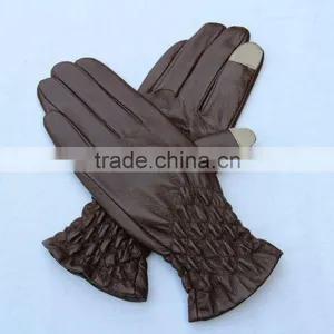 Fashion Elasticity Cuff Ladies's Leather Touch Screen Glove thumbnail-1