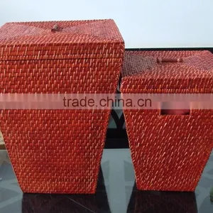 New Style Rattan Laundry Basket With Handles and Lid thumbnail-4