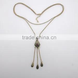 Retro Fashion Simple Waterdrop Tassel Necklace, Necklaces Jewelry thumbnail-3