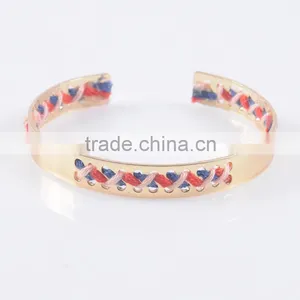 2016 Latest Men's And Women Stainless Steel Silver Plated Cable Bangle Bracelets Set thumbnail-2
