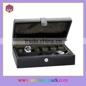 Black Rectangular Watch Box, Watch And Cellphone Box (WH-0507) thumbnail-1