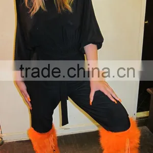 Lady Fashion White Boot Topper/Real Fox Fur Leg Warmer thumbnail-1