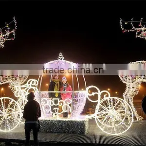 Christmas Outdoor Motif Light 3d Led Deer Cart Light For Christmas thumbnail-1