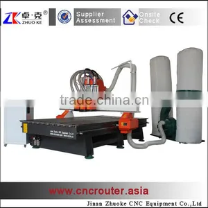 3 Tools 3 Spindles Auto Changer Wood CNC Engraving MacheChanging 3 Spindles With Original NcStudio System Dust Collector ZK-1325 thumbnail-1