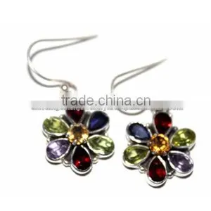 Mixed Stone Sterling Silver Jewelry Earrings thumbnail-1