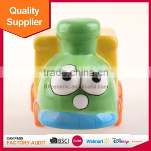 Hot Selling Train Shape Piggy Bank Ceramic Coin Bank With Handle thumbnail-2
