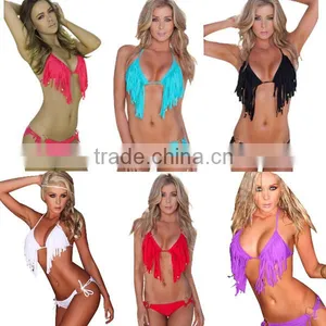 High Quality Brand Women Beachwear Fashion Sexy Tassel Bikini Set New Swimsuit Lady Bathing Suit thumbnail-1