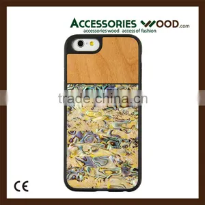 Support Logo Engraving Real Wood and Shell Mobile Phone Case for IPhone thumbnail-3