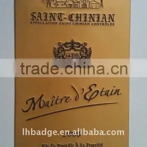 Metal Wine Label, Adhesive Cognac Label, Spirit Glass Label, Embossed Adhesive Label thumbnail-1