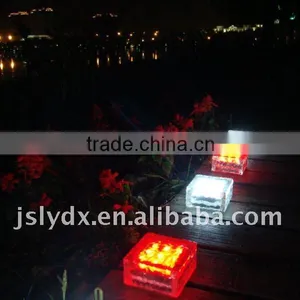 Solar Ice Glass Brick LED Street Light, Solar Garden Light, Underground Paver Light thumbnail-1