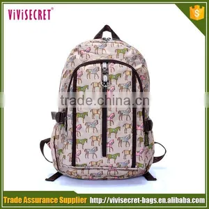 Custom Heavy Duty Nylon Fabric Animal Horse Printing Smart School Girls Sport Bags thumbnail-1