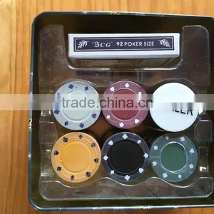 120 Pcs Texas Hold'em Poker Set in Tin Box thumbnail-1