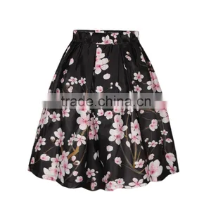 2015 Women Long Skirt Floral Digital Printing Puff Skirt Cheap Price High Quality N19-11 thumbnail-1