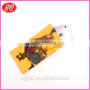 Customized Logo Yellow Color Microfiber Cloth for Mobile Phone Bag thumbnail-1