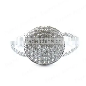 Bulk Sale 925 Sterling Silver AAA Zricon Women Elegant Ring Rhodium Plated thumbnail-2