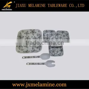 7pcs Melamine Ware Square Frosted Salad Bowl Set thumbnail-4