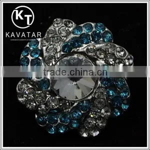 Good Quality NK030 Metal Flower Lead Free Metal Shank Rhinestone Buttons thumbnail-1