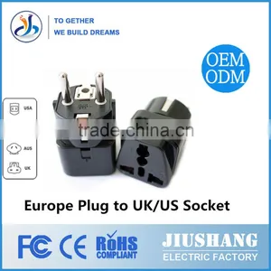 Travel Adapter Plug EU Male to UK Female 3 to 2 Pin Socket thumbnail-1