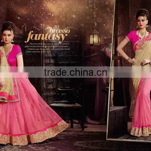 Blue Georgette On Net Designer Lehenga Saree thumbnail-2