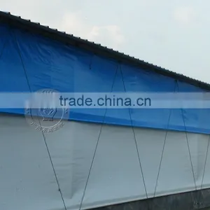 Blue , White Coulor Poultry Rolling Curtain Cloth, Shade Cloth Volume Curtain Wind Farms thumbnail-1