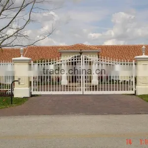 Metal Security Gate/ Hot Sales Decorative Gates and Fence Design Made by Wrought Iron thumbnail-1
