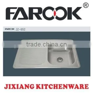 835*555mm Single Bowl Single Drainer Stainless Steel Kitchen Sink thumbnail-1