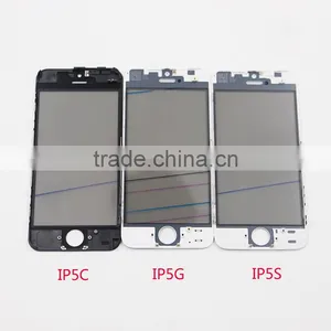 Front Cover Glass With Cold Press Cold Glue Frame With OCA With Original Polarizer for Iphone5 5s 5c thumbnail-1