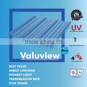 Co-Extruded Plastic Polycarbonate Corrugated Roofing Sheet (Valuview Blue TRIMDEK) thumbnail-1