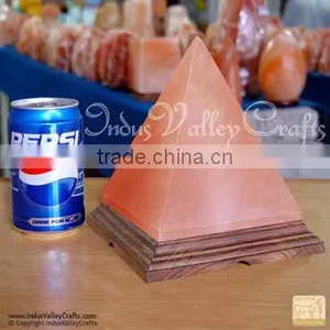 Gift Salt Lamp, Pyramid Crystal Lamp, Rock Salt thumbnail-1