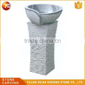 Small Oval Granite Corner Synthetic Stone Bathroom Sink thumbnail-1