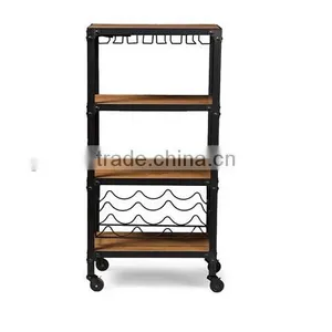 Rustic Industrial Style Mobile Shelf for Kitchen thumbnail-3