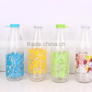 1liter Glass Juice Bottle With Decal thumbnail-1