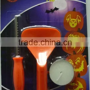 Halloween Party Deluxe Pumpkin Carving Kit 3pcs Carving Tool Set thumbnail-1