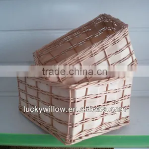 Factory Supply 2016new Product Woven Wood Basket With Lining thumbnail-1