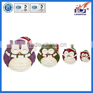 Ceramic Closed Eyed Hoot Owl Candy Dish Plates,Owl Candy Dessert Plates thumbnail-1
