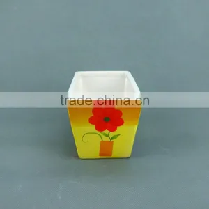Flower Power Mod Multi-Colored Floral Patterned Ceramic Flower Planters thumbnail-2