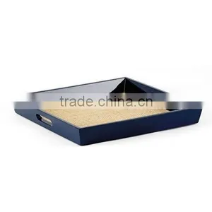 Lacquer and Rattan Tray thumbnail-1