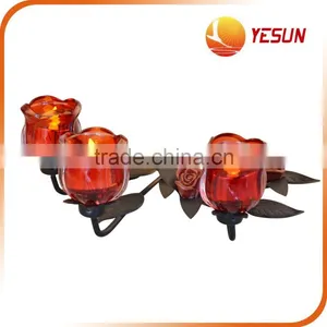 Iron Candle Holder,Rose Candle Holder, Glass Candle Holder thumbnail-1