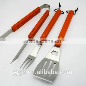 Window Grill Design Barbecue Tools Wood Handle Stainless Bbq Tool Set thumbnail-1