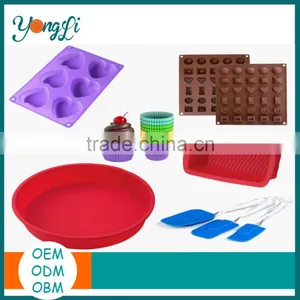 Round Cake, Bread Molds, Icing Decorator Spatula & Pastry Brush Silicone Bakeware Baking Set Cupcake thumbnail-1