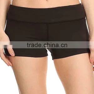 Running Shorts Black Women Wholesale Custom Made Plain Dyed Polyester Spandex Solid Sport Wear Shorts thumbnail-1