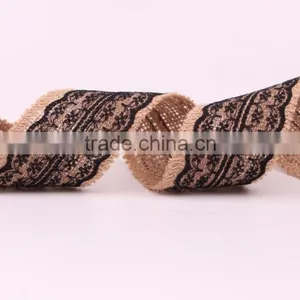 Decorative 28mm Wide Wire Edge Burlap Ribbon thumbnail-5