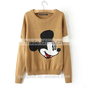 Customize Cartoon Jacquard Long Sleeve Sweater For Ladies thumbnail-6